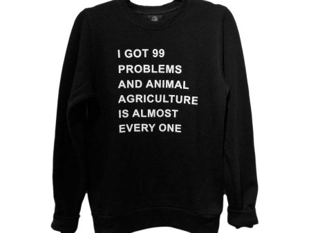 CLEARANCE - Talk Vegan To Me  99 Problems  Black Unisex Crew Neck Sweater Cheap