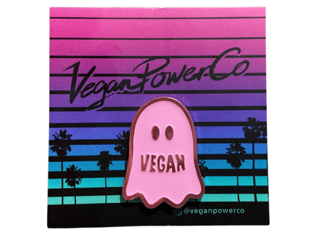 Vegan Power Co  Vegan  Ghost Enamel Pin For Cheap