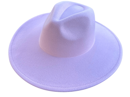 CLEARANCE - Queens INC Flat Brim Fedora Hat - Lilac Online now