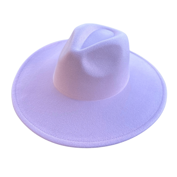 CLEARANCE - Queens INC Flat Brim Fedora Hat - Lilac Online now