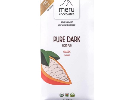 CLEARANCE - Meru Chocolates Pure Dark Chocolate Bar - 60g on Sale