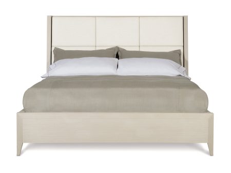 Axiom Upholstered Panel Bed with Wooden Footboard and Side Rails Online Hot Sale