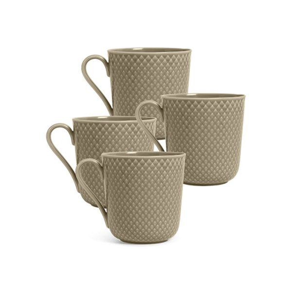 Rhombe Earth Mug with Handle (Set of 4) Supply