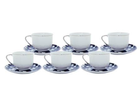 Night Teacup and Saucer (Set of 6) For Sale