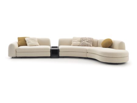 Edo E24 Isle Curved Sofa with Open Storage Module on Sale