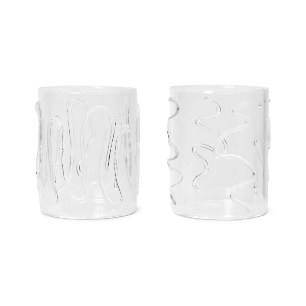 Doodle Glass (Set of 2) For Cheap