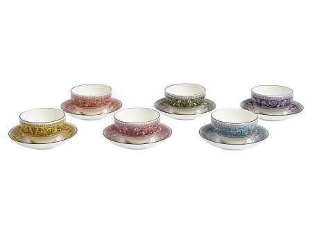 Florentine Turquoise Tea Bowl & Saucer (Set of 6) Online Sale