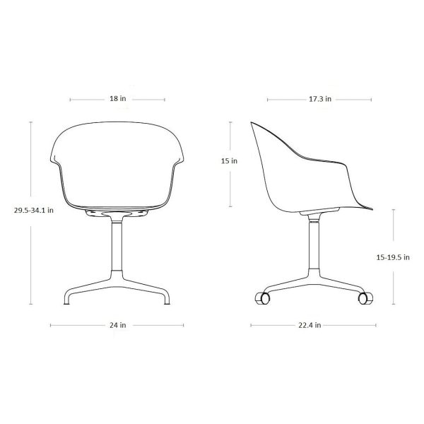 Bat Front Upholstered Swivel Conference Chair Sale