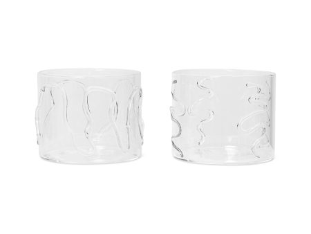 Doodle Glass (Set of 2) For Cheap