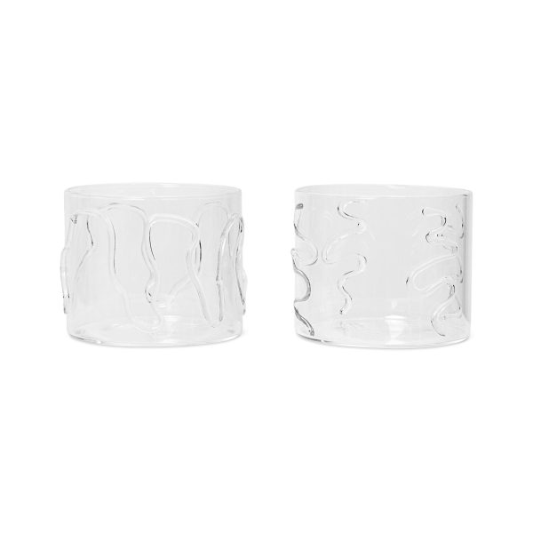 Doodle Glass (Set of 2) For Cheap