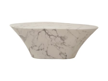 Marble Look Oval Coffee Table For Sale