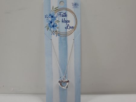 3 HEARTS FAITH HOPE LOVE SILVER PLATED NECKLACE 18 IN-1046 Fashion