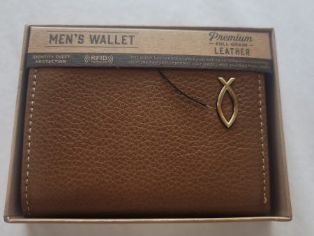 ICHTHUS BADGE BRN LTHR WALLET-7774 Online Sale