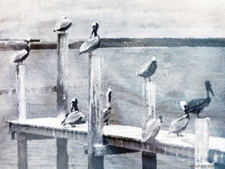 BLUE376 - Birds on a Pier - 16x12 Sale