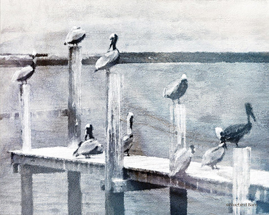 BLUE376 - Birds on a Pier - 16x12 Sale