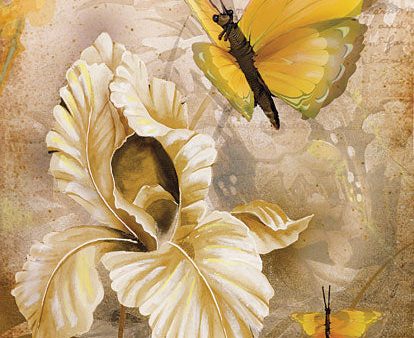 ED417 - Flower & Butterflies I - 12x16 For Cheap