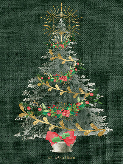 BLUE263 - Burlap Christmas Tree - 12x16 Cheap